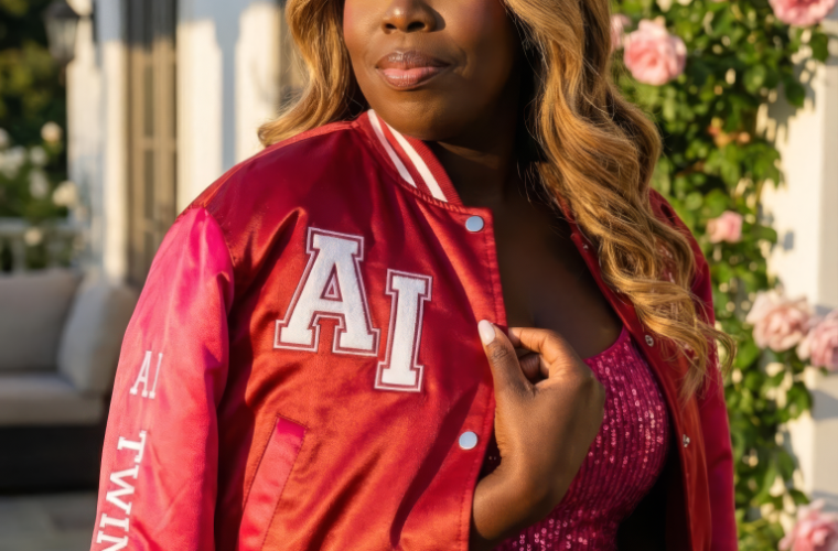 AI Twinfluencer letters jacket